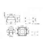 12x12x17mm Tactile Switch - 4 Leg Through Hole PCB Mount - SPST - Image 2