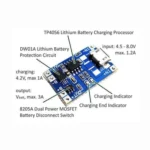 TP4056 Module 1.2 A Li-Ion Battery Charging Board Micro USB with Current Protection - Image 2