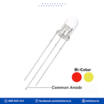 5mm Red/Yellow-Green Bi-Colour (Common Cathode) 3 Pin LED Clear Lens - Image 2