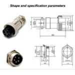 GX-16 5 Pin MRS Round Shell Type Connectors Male-Female - Image 2