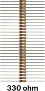 330Ω (330R / 330E) 1/4 Watt Carbon Film Resistor (DIP) – 5 Pcs - Image 5