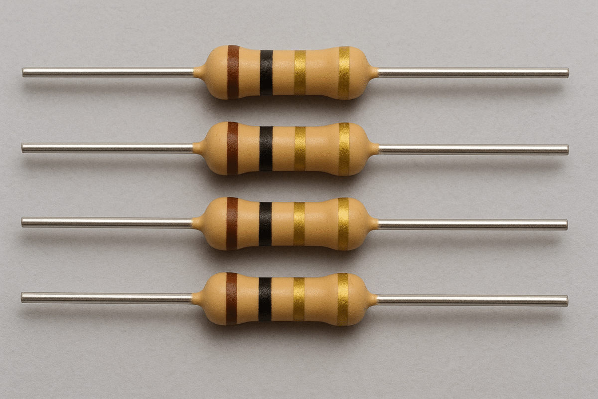 68Ω (68R / 68E) 1/4 Watt Carbon Film Resistor (DIP) – 5 Pc - Image 1