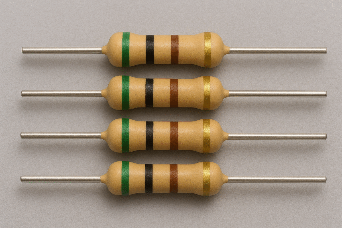500Ω (500R / 500E) 1/4 Watt Carbon Film Resistor (DIP) – 5 Pc - Image 1