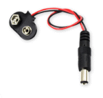 DC Jack to 9v Battery Snap Cap with DC Jack