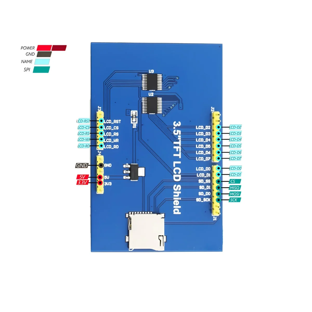 3.5″ inch ILI9486 TFT Touch Shield LCD Module 480×320 for Arduino Uno - Image 3