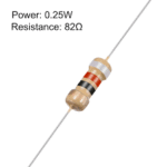 82Ω (82R / 82E) 1/4 Watt Carbon Film Resistor (DIP) – 5Pc - Image 2