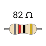 82Ω (82R / 82E) 1/4 Watt Carbon Film Resistor (DIP) – 5Pc - Image 3