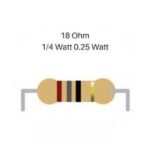 18Ω (18R / 18E) 1/4 Watt Carbon Film Resistor (DIP) – 1 Pc - Image 2