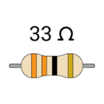 33Ω (33R / 33E) 1/4 Watt Carbon Film Resistor (DIP) – 1 Pc